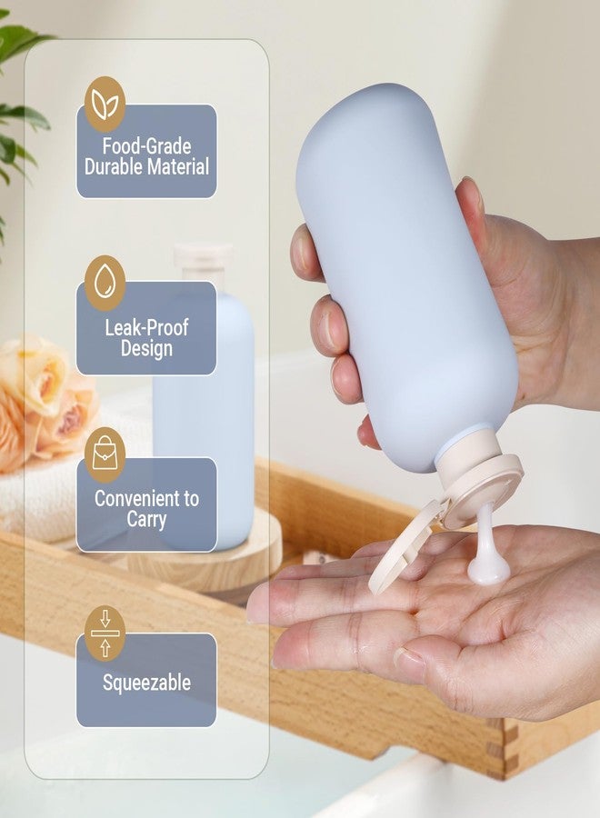 UMETASS 6.8oz Travel Bottles for Toiletries, Empty Plastic Squeeze Bottles with Flip Cap, Lotion Container for Toiletries Travel Size Shampoo and Conditioner (3 pack, bule) - Image 4